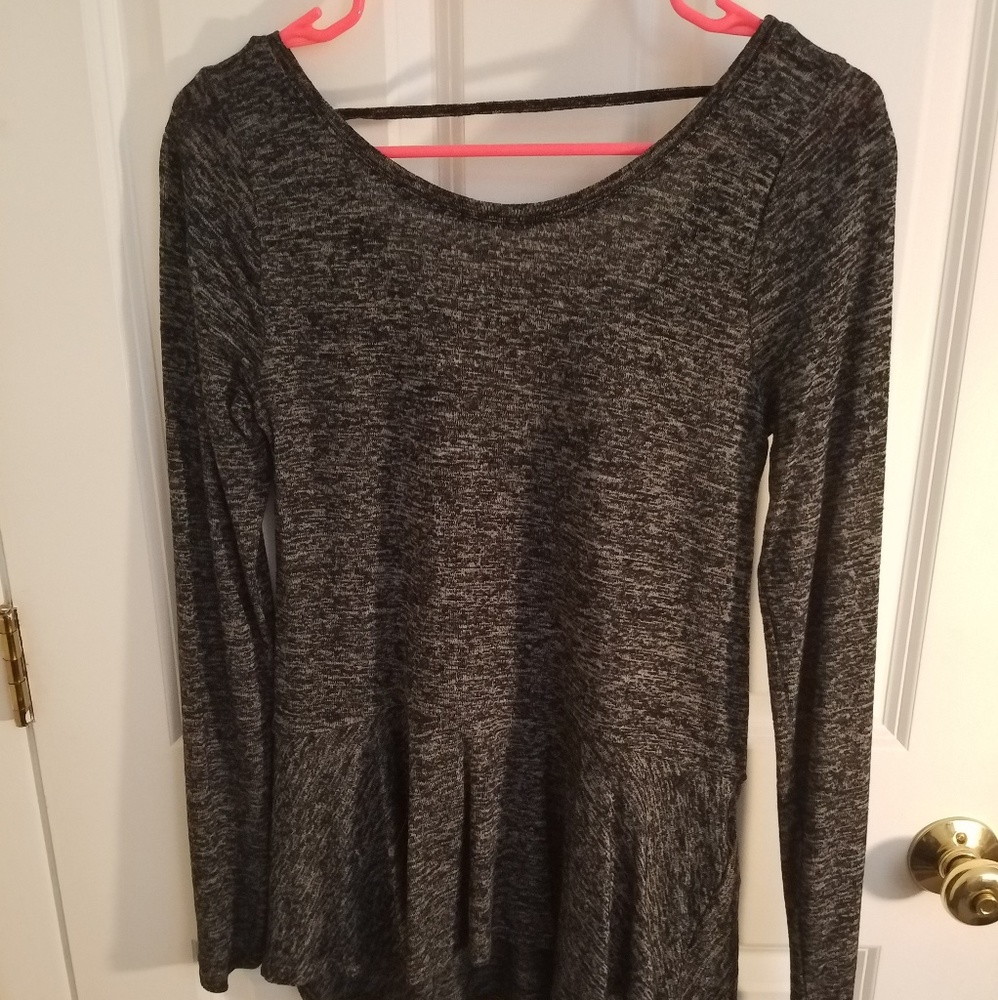 Gray Peplum Hollister Top